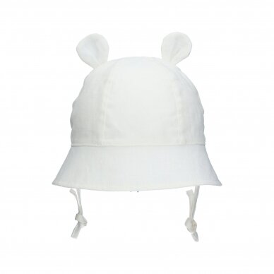 TuTu hat-panama made of natural linen Teddy bear