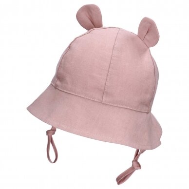 TuTu hat-panama made of natural linen Teddy bear