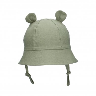 TuTu hat-panama made of natural linen Teddy bear