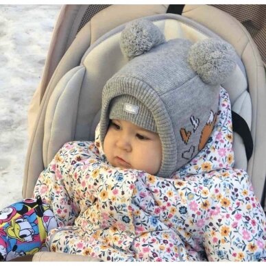 TuTu winter helmet with pompoms 1